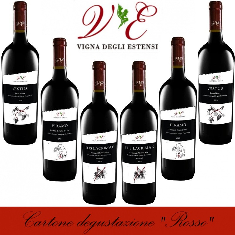 Cartone degustazione "Rosso" - Vigna degli Estensi (cartone da 6 bottiglie)