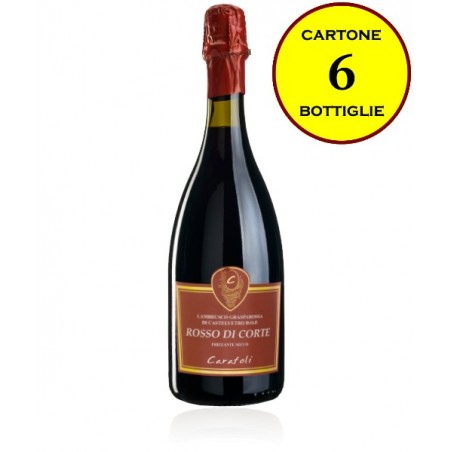 Lambrusco Grasparossa di Castelvetro DOP frizzante secco "Rosso di Corte" - Cantina Fratelli Carafoli (6 bottiglie)