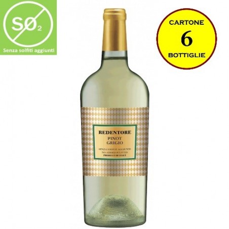 Pinot Grigio delle Venezie DOC Linea Redentore (senza solfiti aggiunti) - De Stefani (cartone da 6 bottiglie)